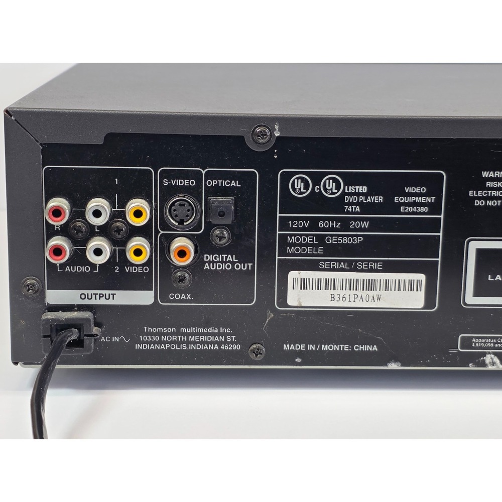 GE GE5803P 3‑Disc DVD Player Karaoke MIC Inputs Dolby Digital DTS Tested Works - Picture 7 of 9